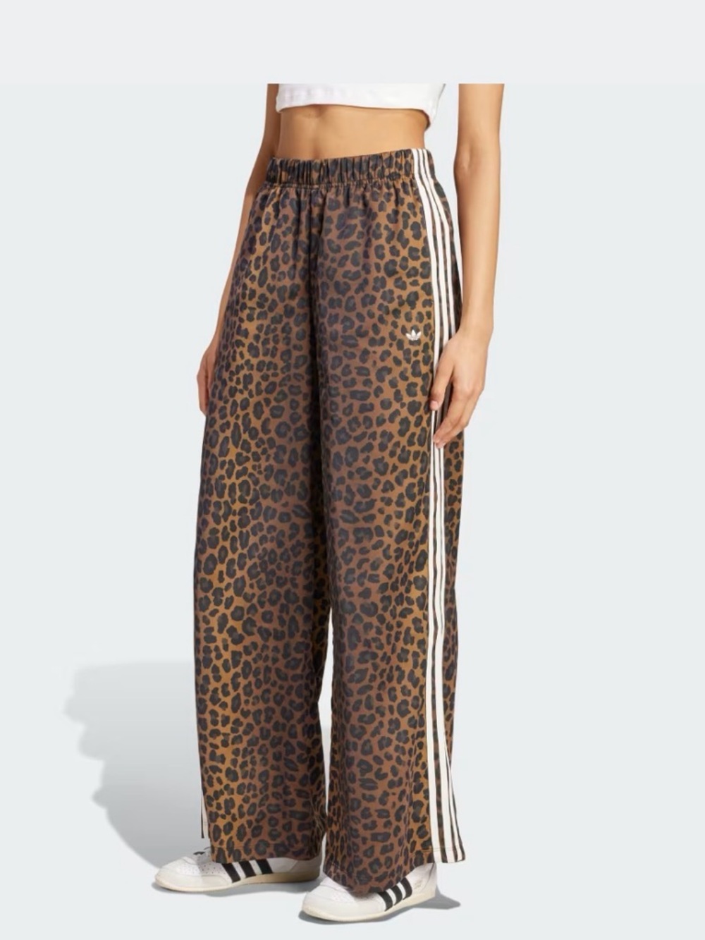 adidas Originals Out of Stock Leopard Wide Leg Satin Track Pants - NWT 100%